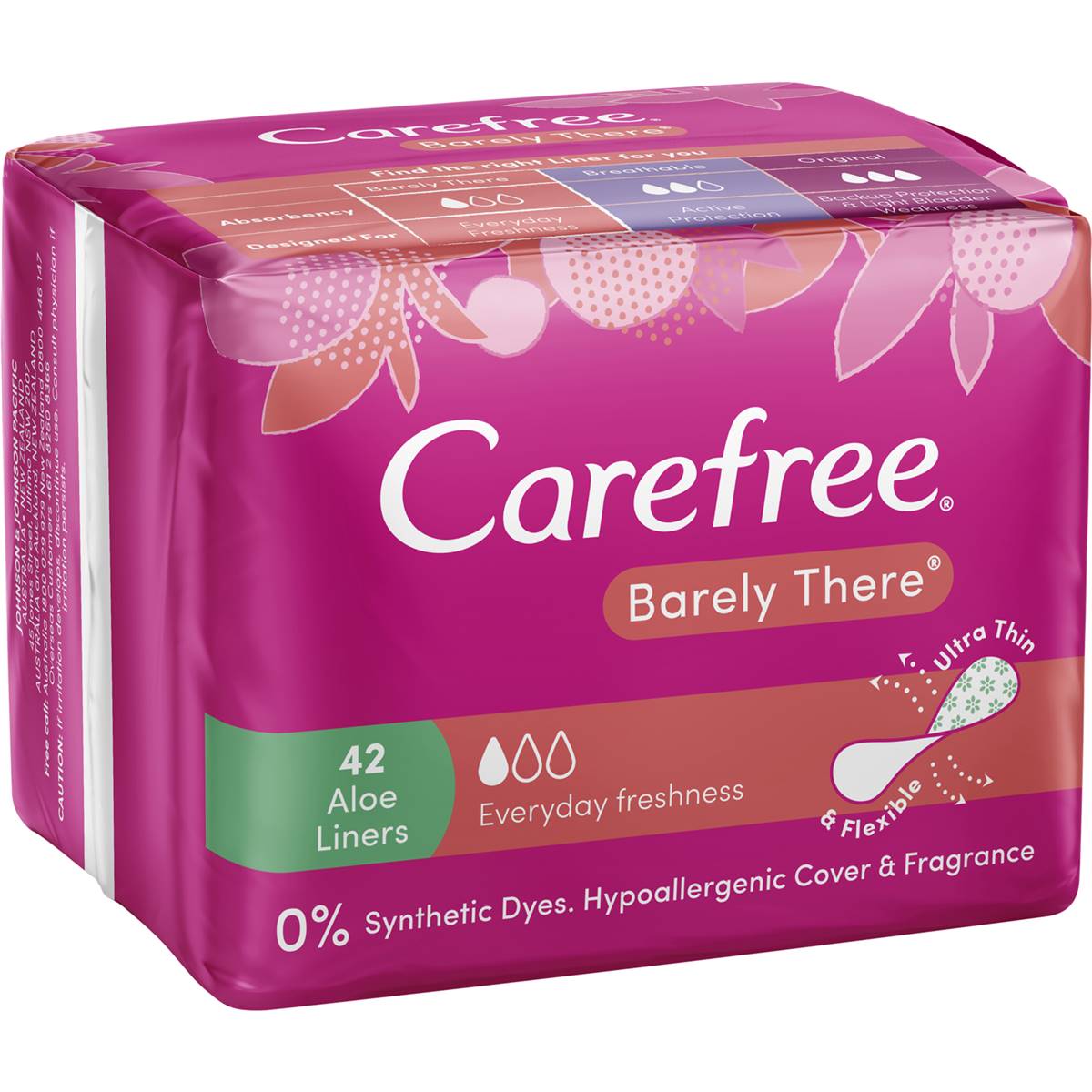 Carefree Barely There Scented Aloe Liners 42 pack