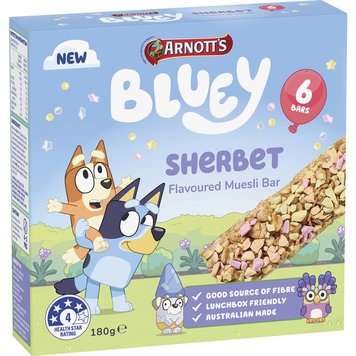 Calories in Arnott's Bluey Sherbet Flavoured Muesli Bars calcount