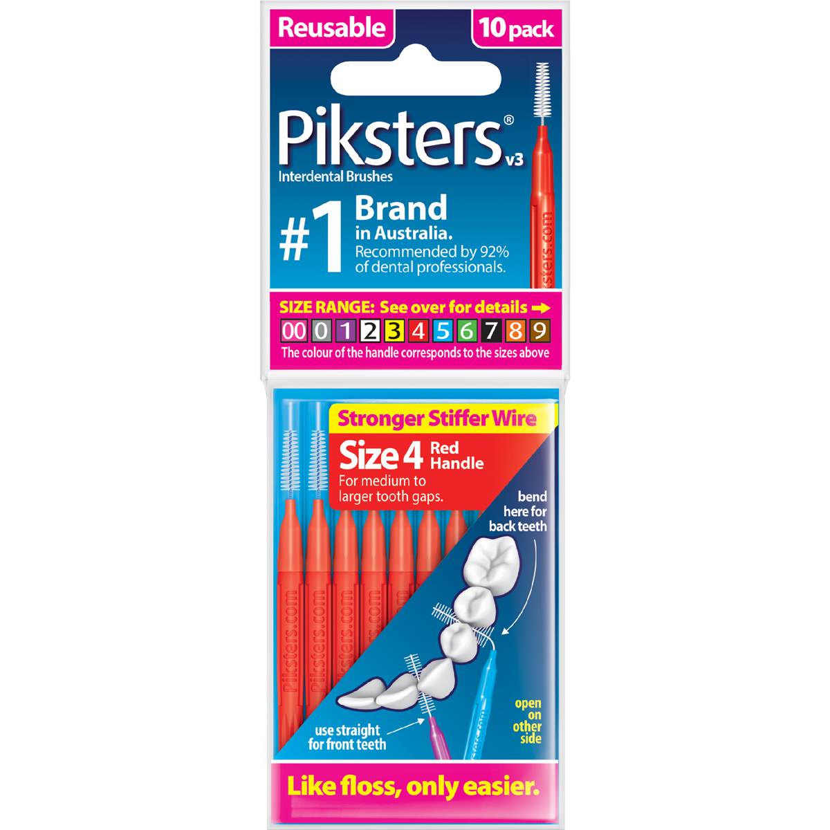 Piksters Interdental Brushes Size 4 10 pack