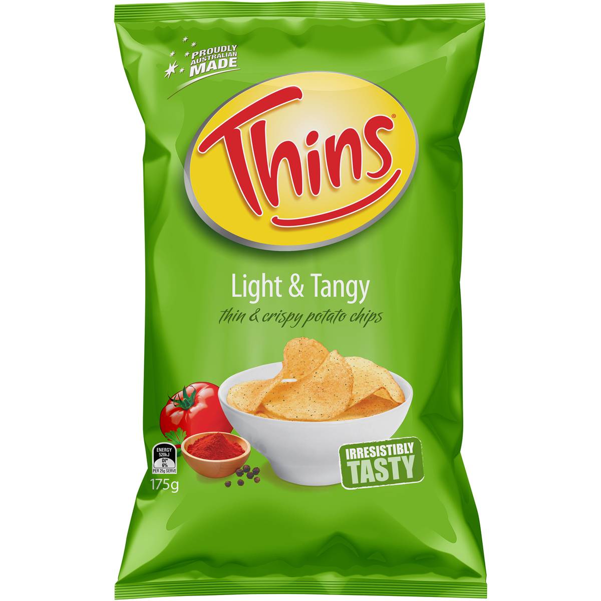 Calories in Thins Chips Light & Tangy