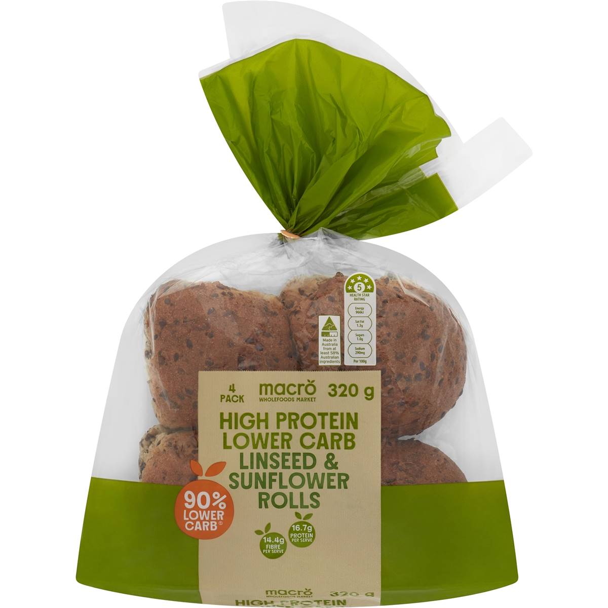 Macro High Protein Lower Carb Linseed & Sunflower Rolls
