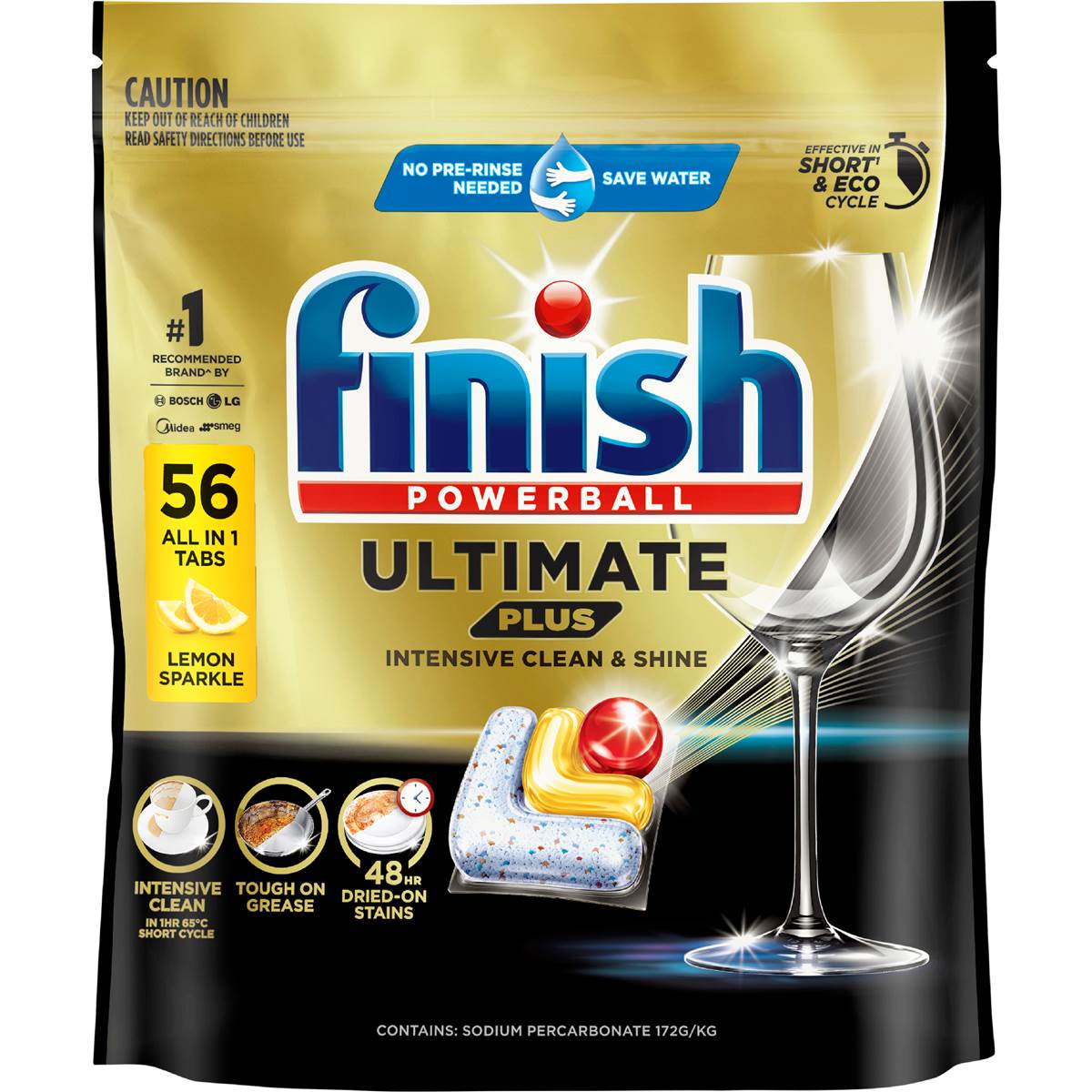Finish Ultimate Plus Dishwashing Tablets Lemon 56 pack
