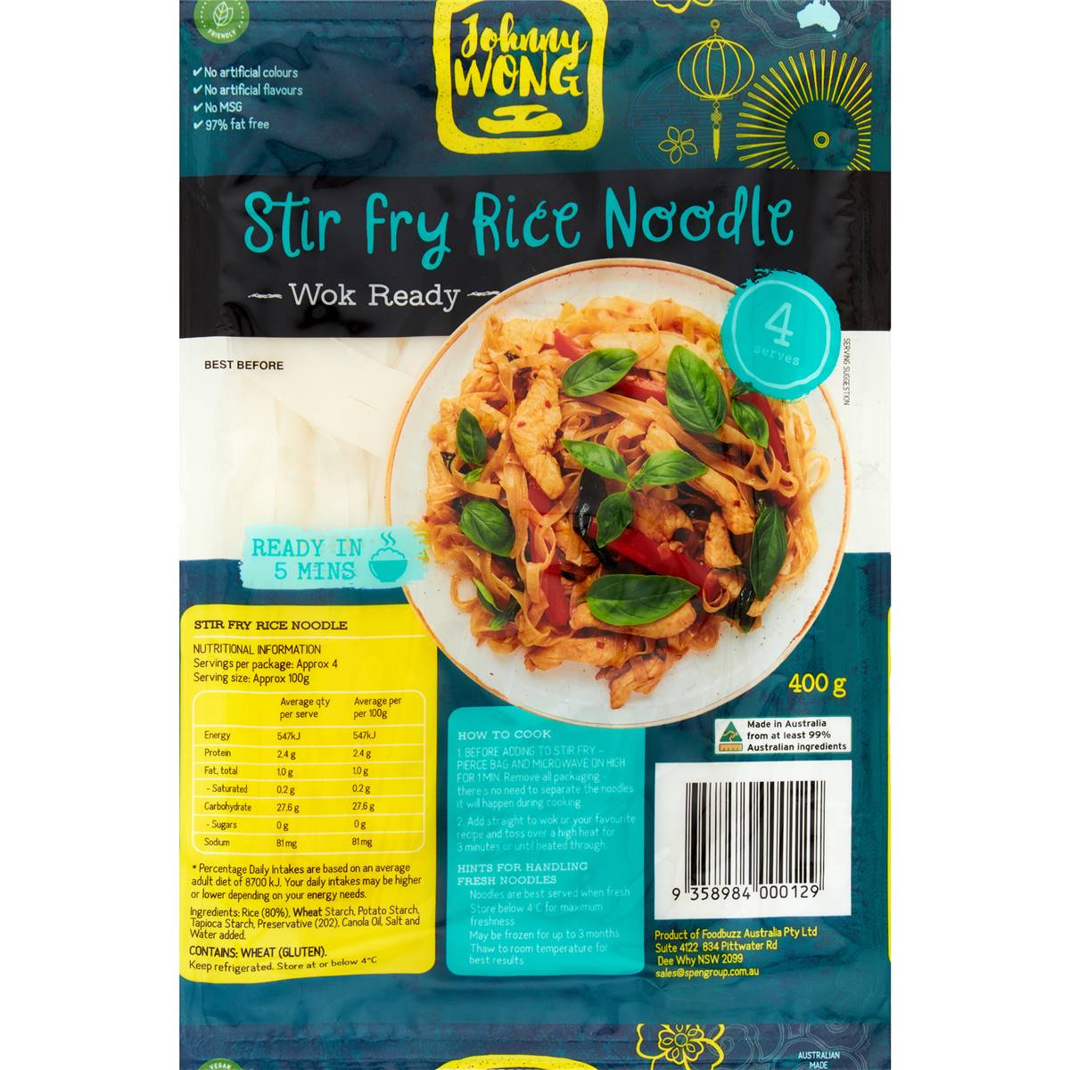 Calories in Johnny Wong Stir Fry Rice Noodles calcount