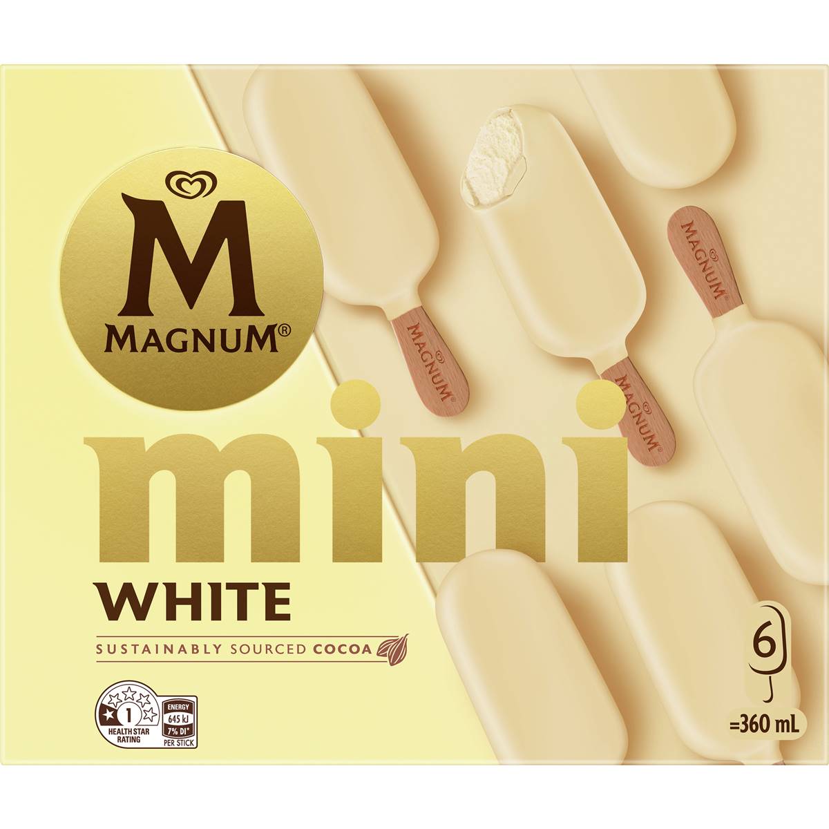 Magnum Mini White Ice Cream Sticks 6 pack – Woolworths