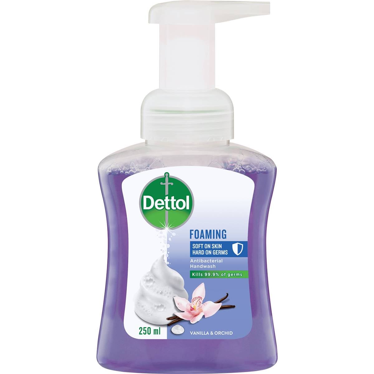Dettol Antibacterial Foam Hand Wash Soap Pump Vanilla & Orchid 250mL