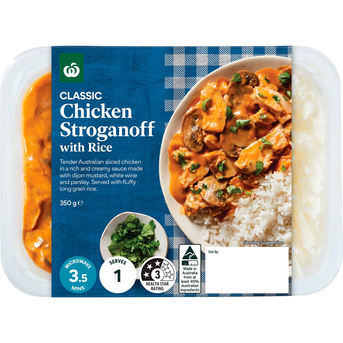 Woolworths Chicken Stroganoff & Rice 350g