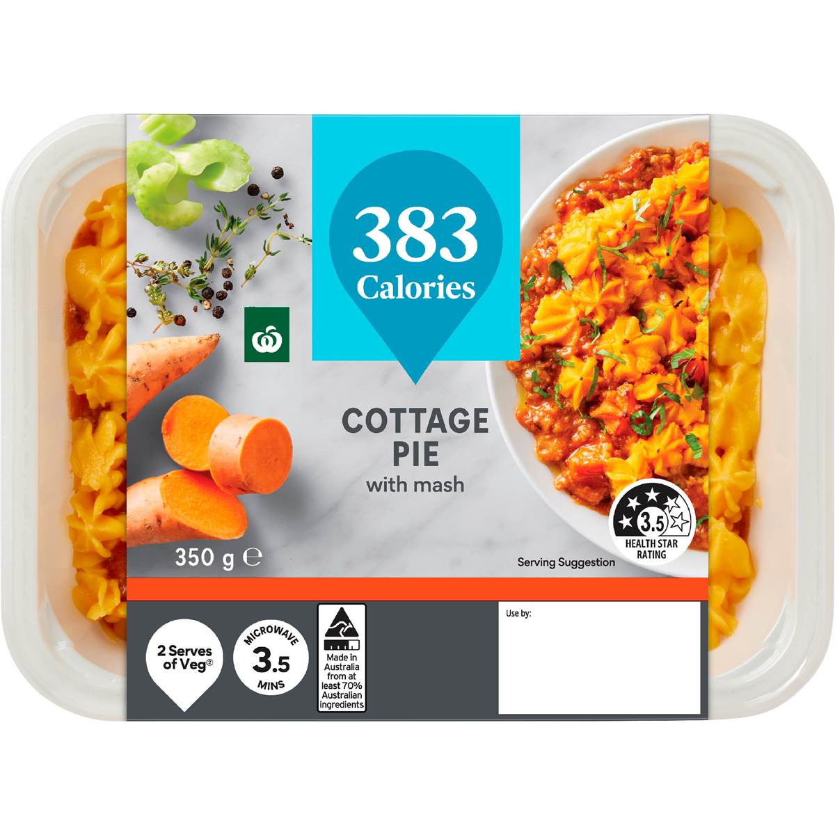 Woolworths Cottage Pie With Sweet Potato Mash 350g