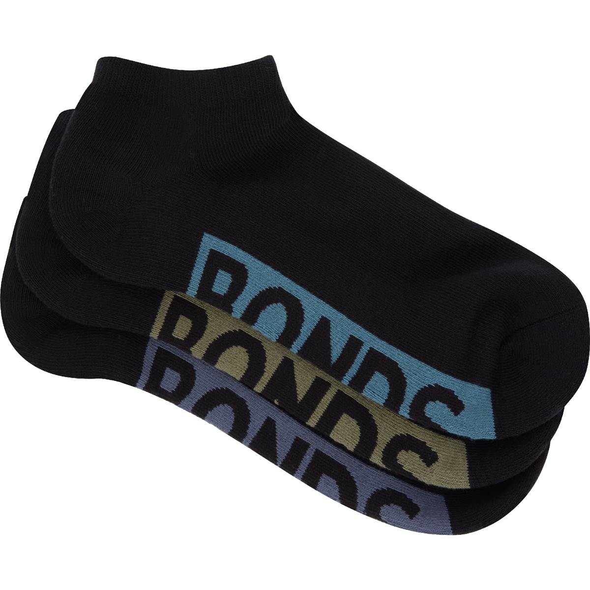 Bonds Mens Low Cut Socks Size 11-14 Assorted 3 pack
