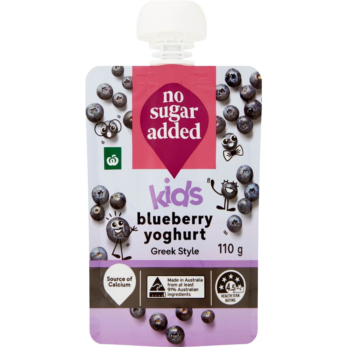 Woolworths No Added Sugar Greek Style Blueberry Yoghurt