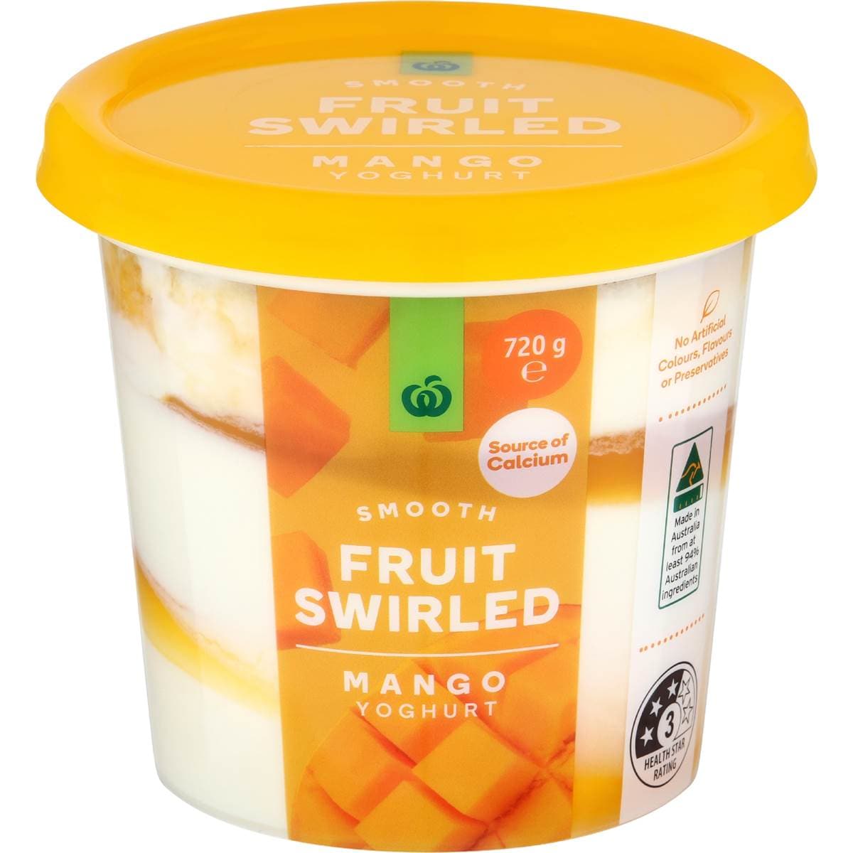 Woolworths Fruit Swirled Mango Yoghurt