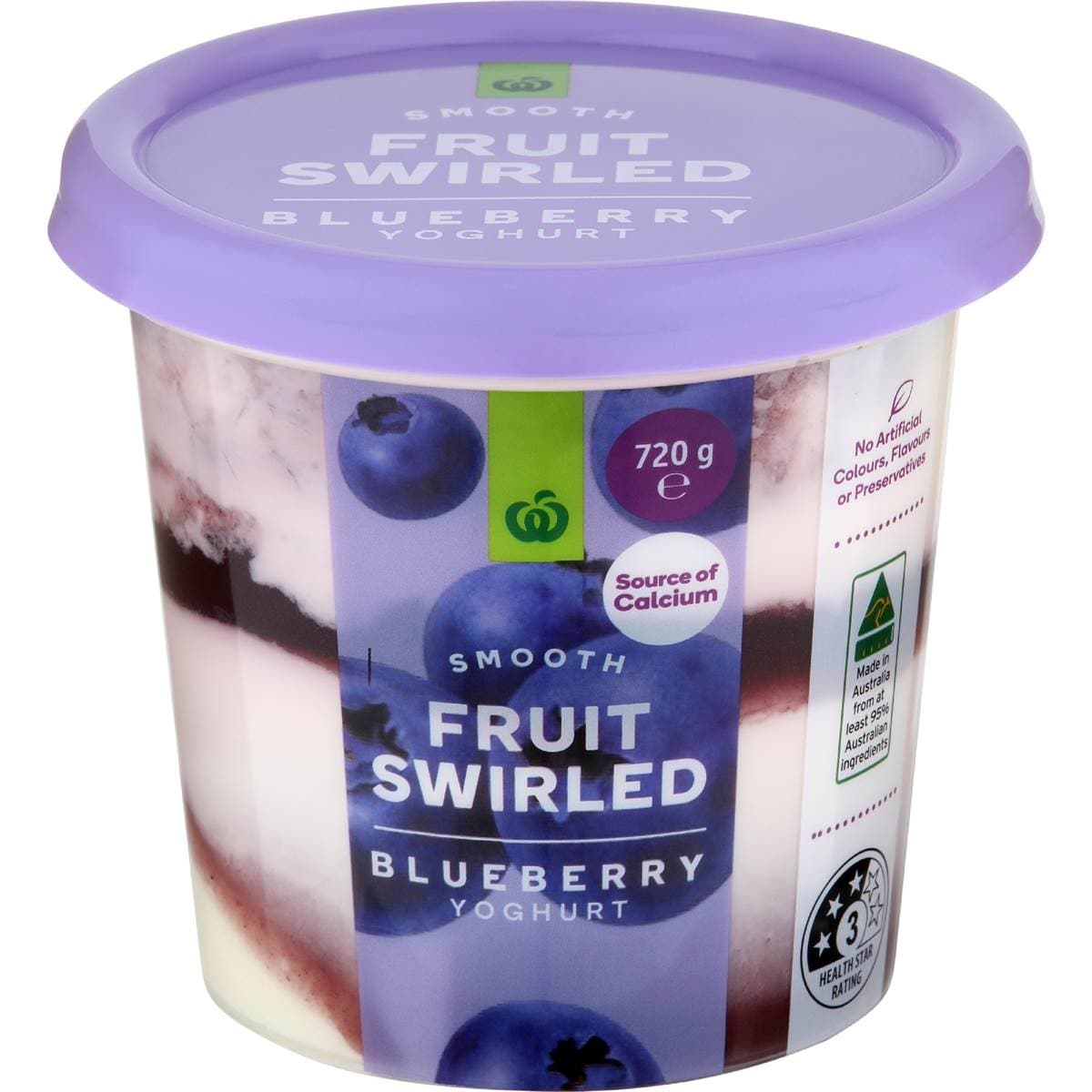 Woolworths Fruit Swirled Blueberry Yoghurt