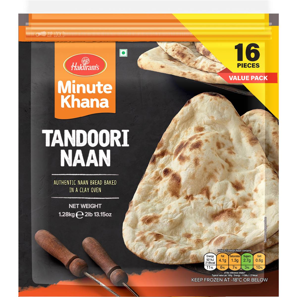Haldiram's Tandoori Plain Naan 16 pack
