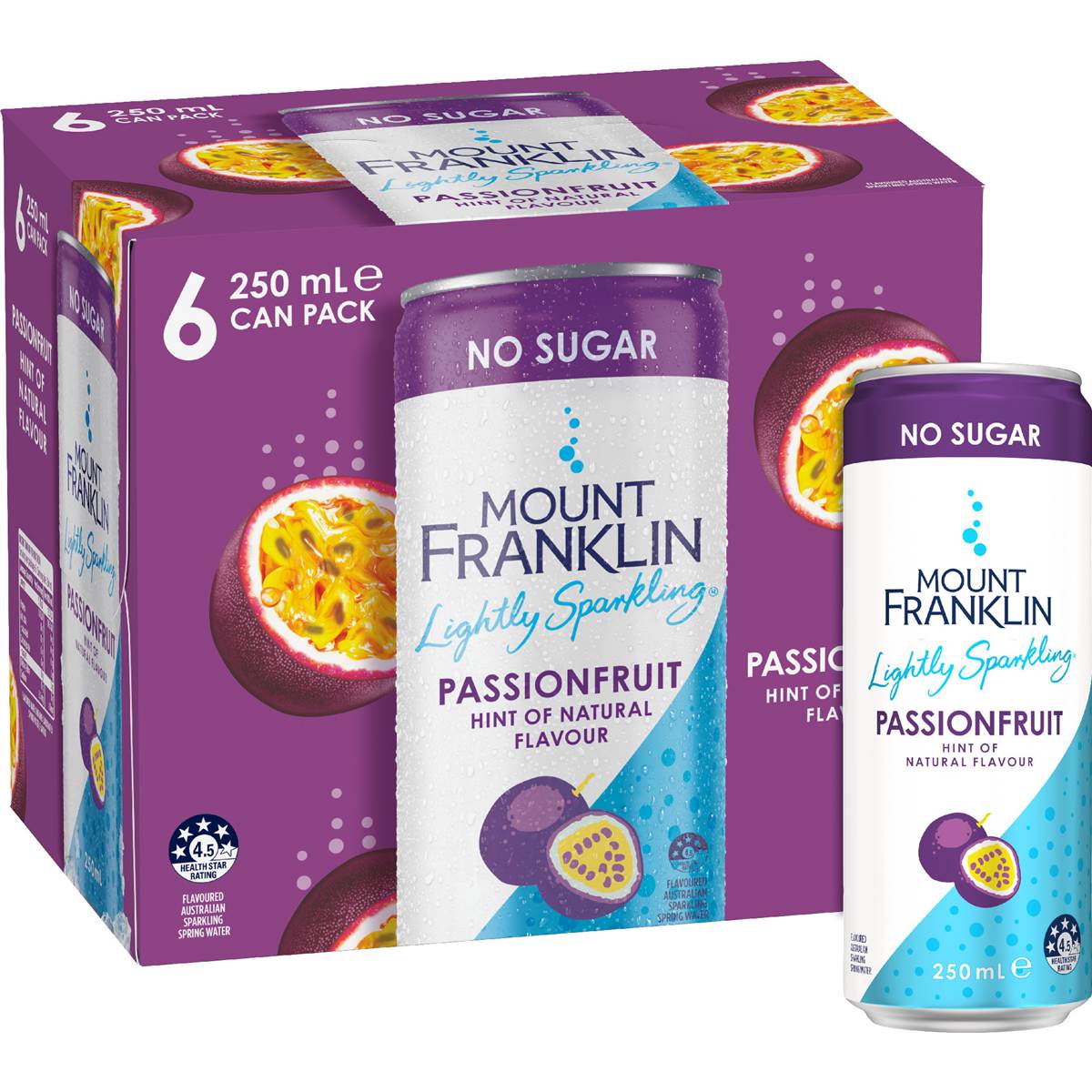 Mount Franklin Lightly Sparkling Mineral Water Passionfruit