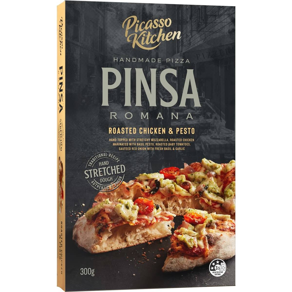 Calories in Picasso Kitchen Pinsa Romana Roasted Chicken & Pesto calcount