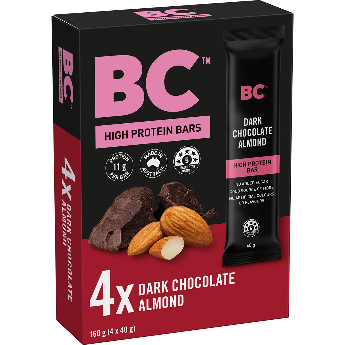 BC Snacks Dark Chocolate Almond High Protein Bars