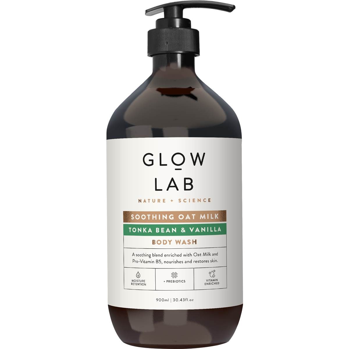 Glow Lab Oat Milk Body Wash Tonka Bean & Vanilla 900mL