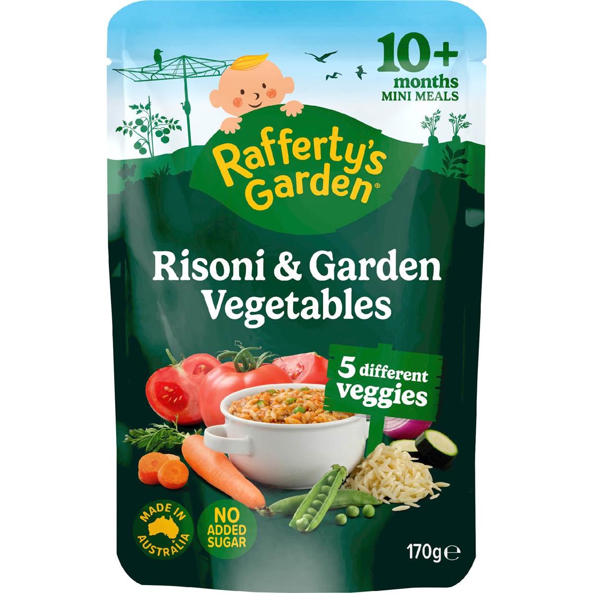 Rafferty's Garden Baby Food Pouch Risoni Pasta & Garden Vegetables 10+ Months 170g