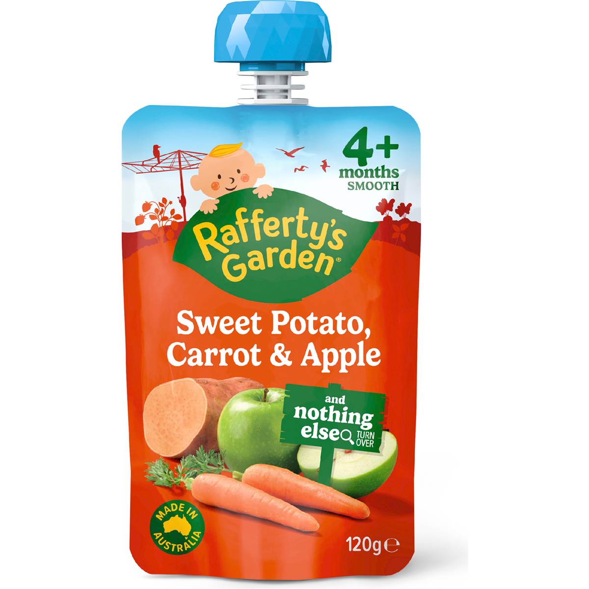 Rafferty's Garden Baby Food Pouch Sweet Potato Carrot & Apple 4+ Months 120g