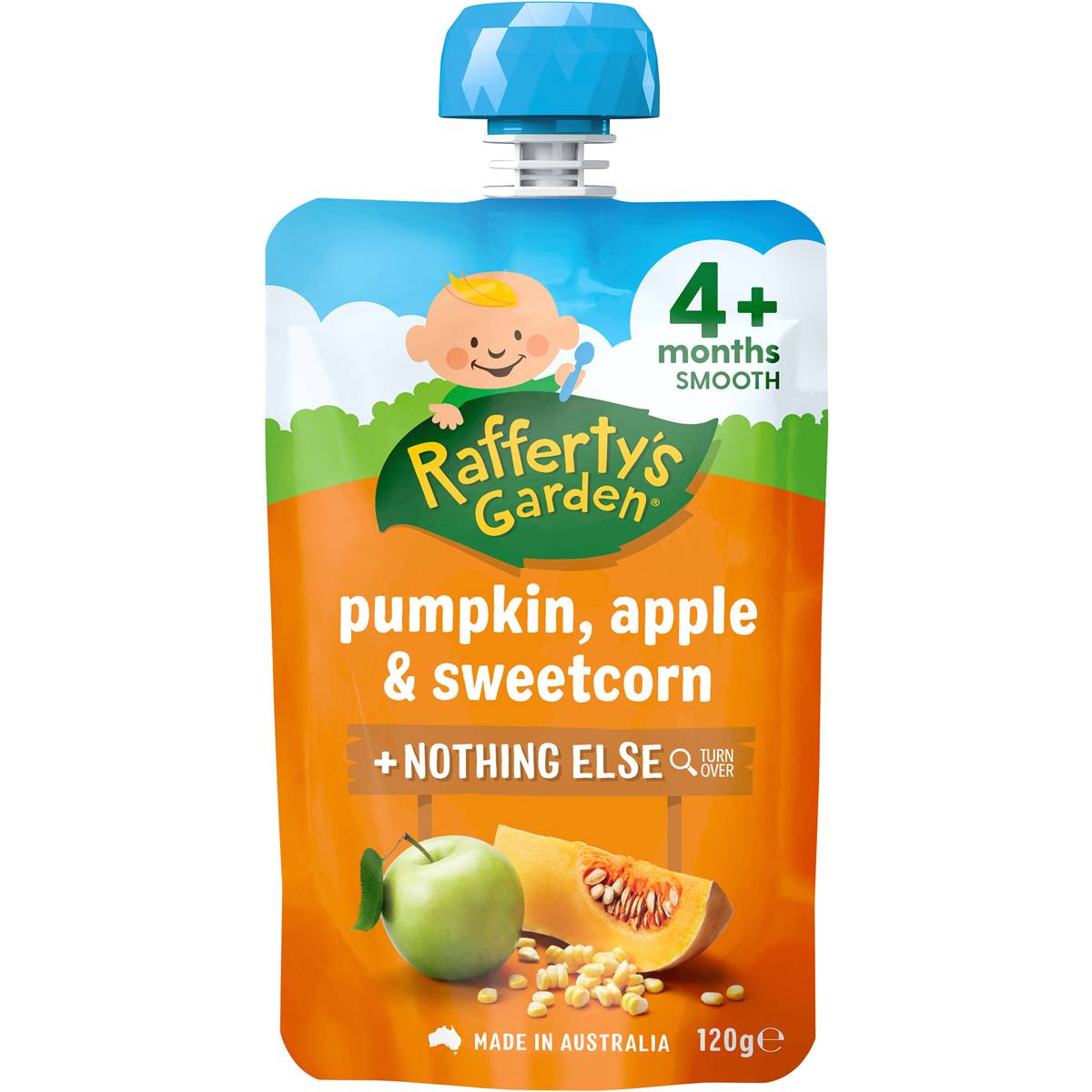 Rafferty's Garden Baby Food Pouch Pumpkin Apple & Sweetcorn 4+ Months 120g