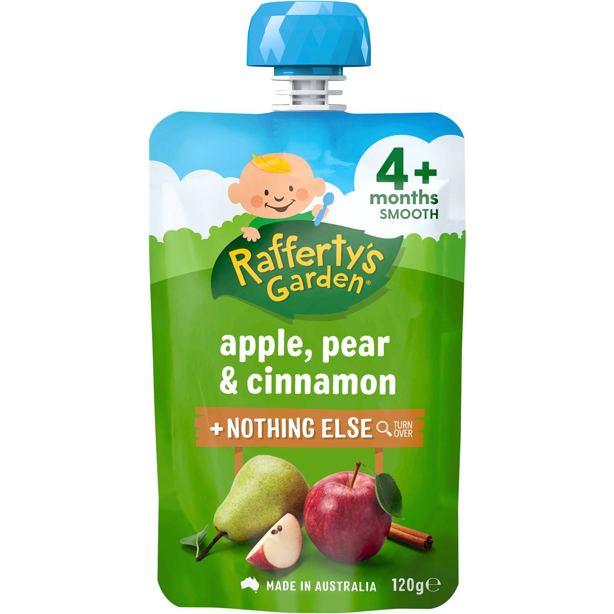 Rafferty's Garden Baby Food Pouch Apple Pear & Cinnamon 4+ Months 120g
