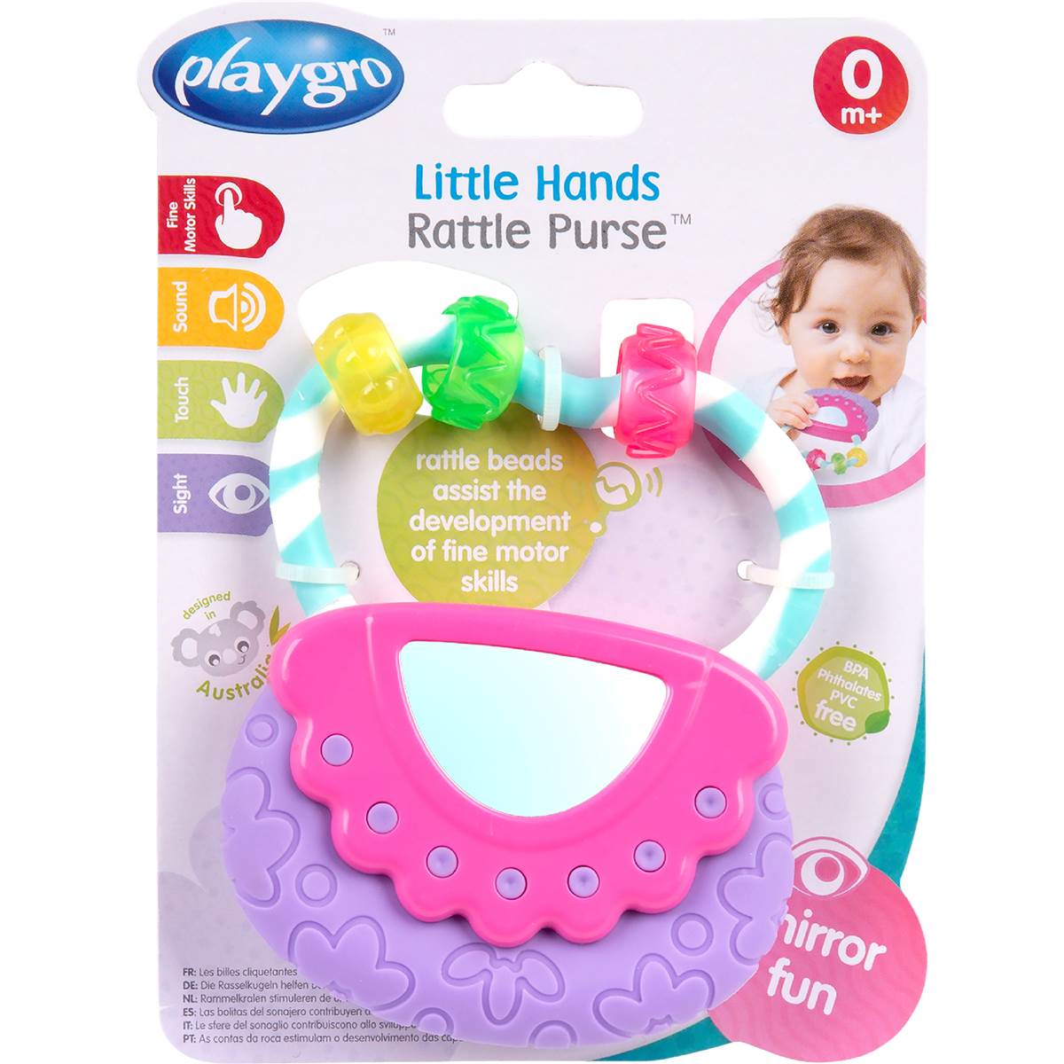 Playgro Little Hands Rattle Purse Assorted each