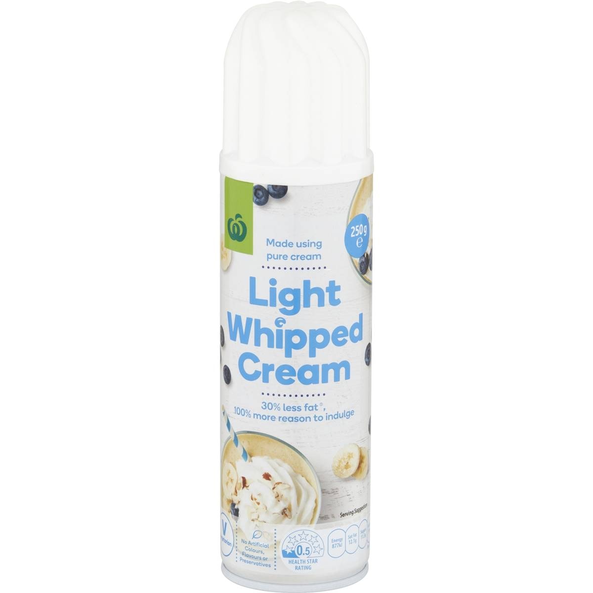 Calories in Woolworths Light Whipped Cream
