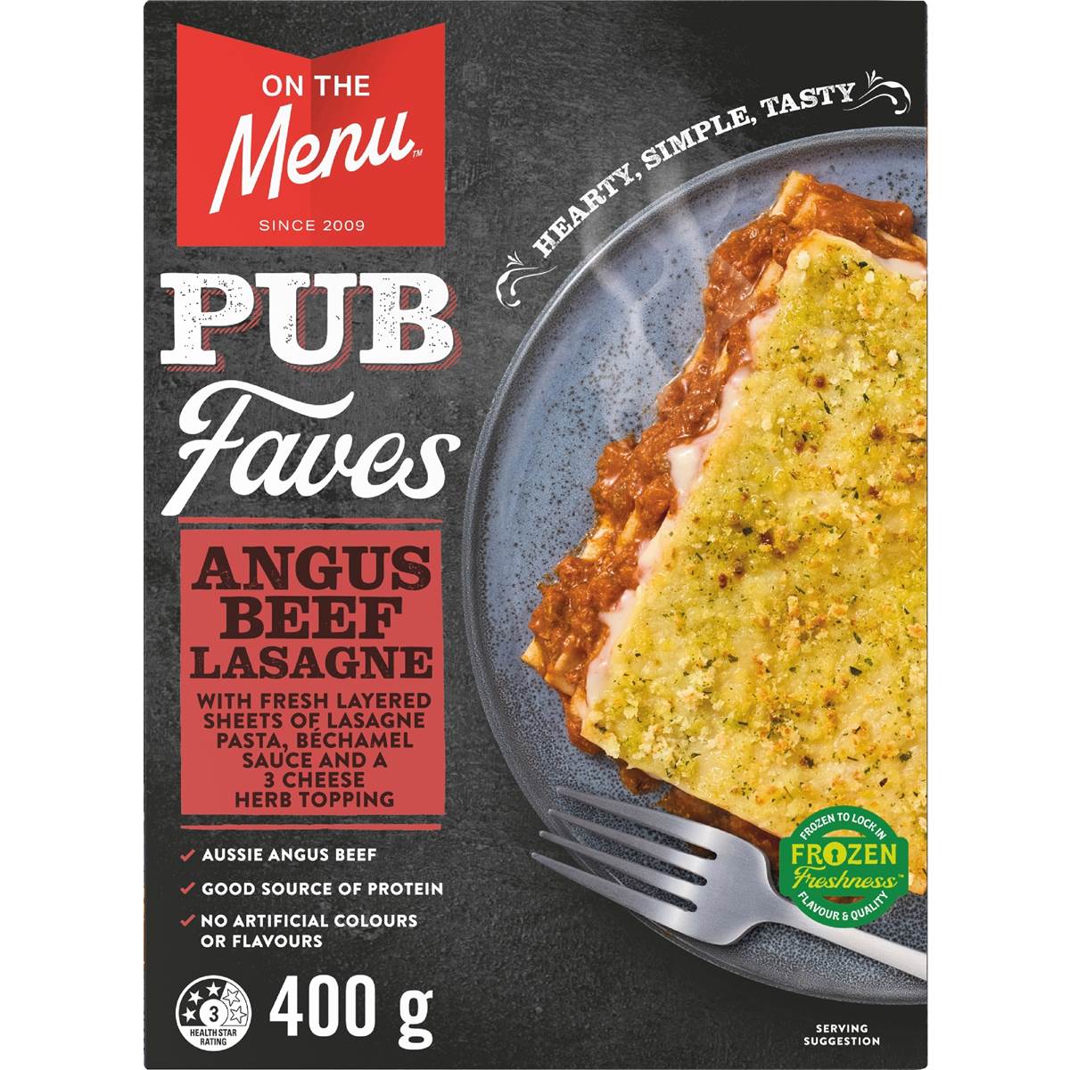 On The Menu Angus Beef Lasagne Lasagne 400g