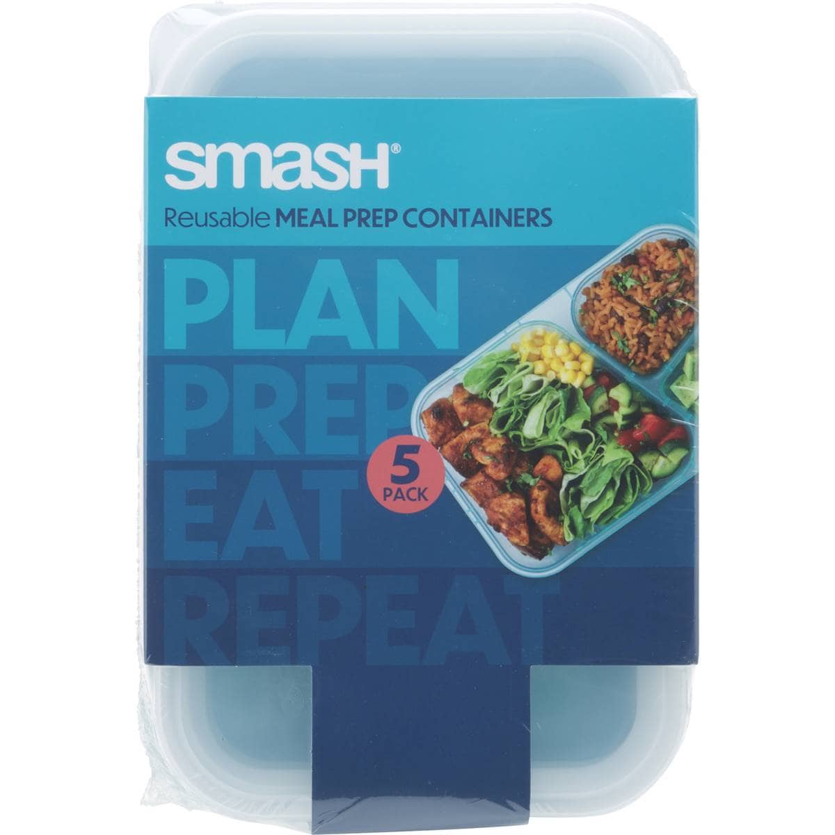 Smash Reusable Meal Prep Containers 5 pack