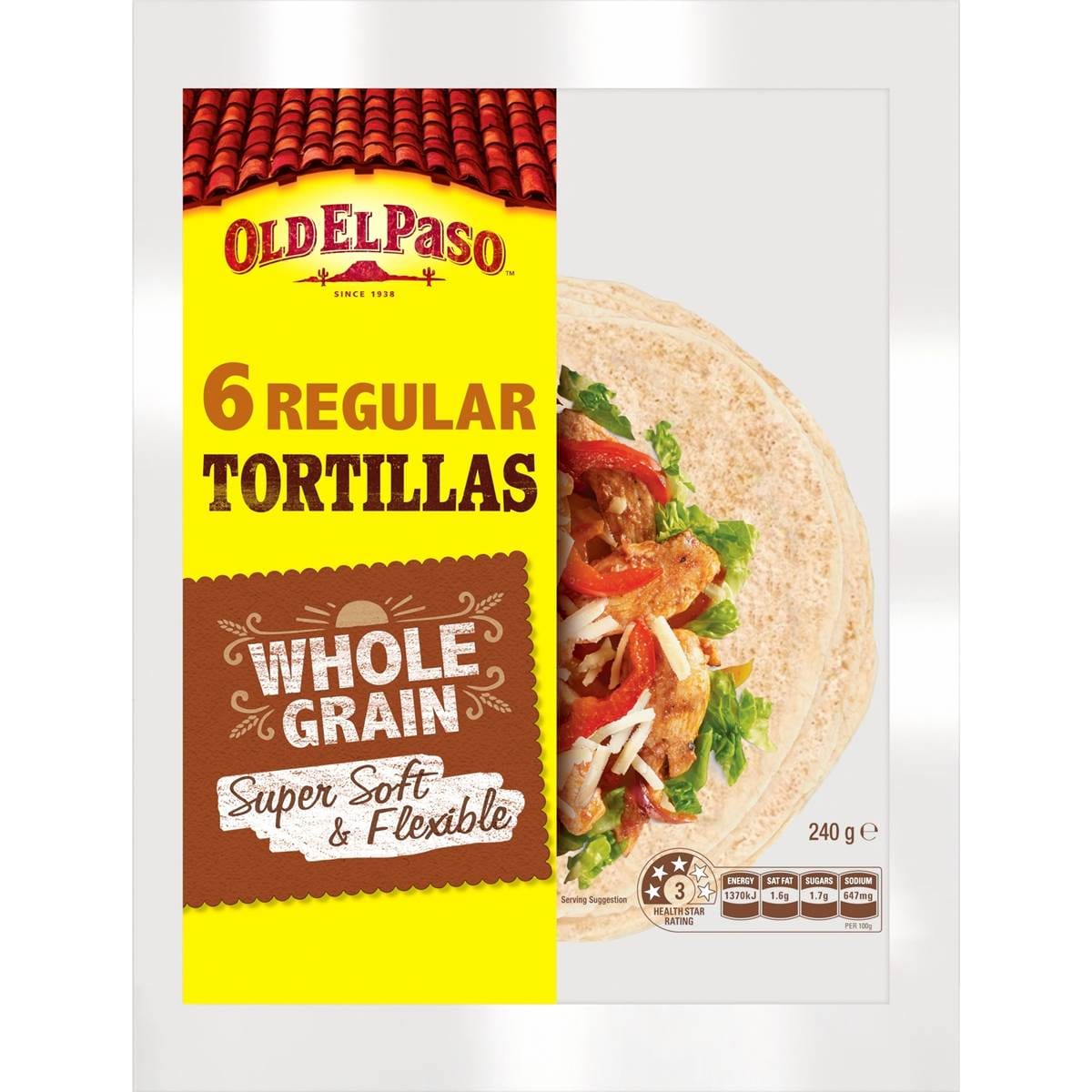 Calories in Old El Paso Mexican Wholegrain Tortillas calcount