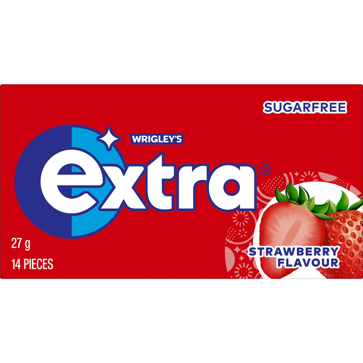 Calories in Extra Strawberry Sugar Free Chewing Gum 14pc