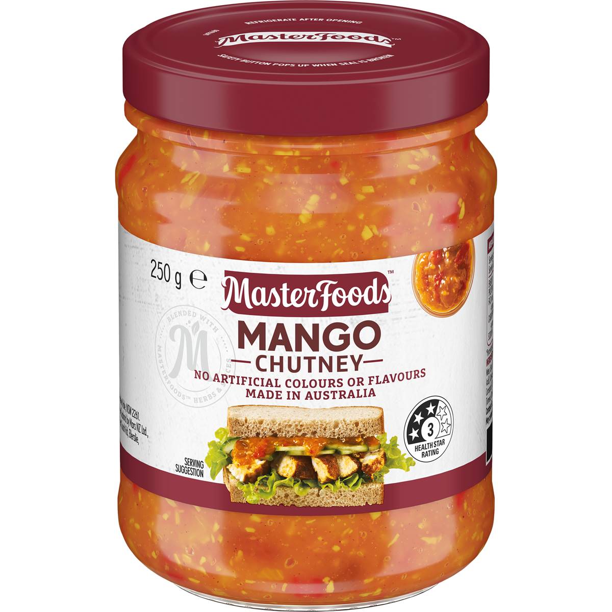 Calories in Masterfoods Mango Chutney Relish calcount