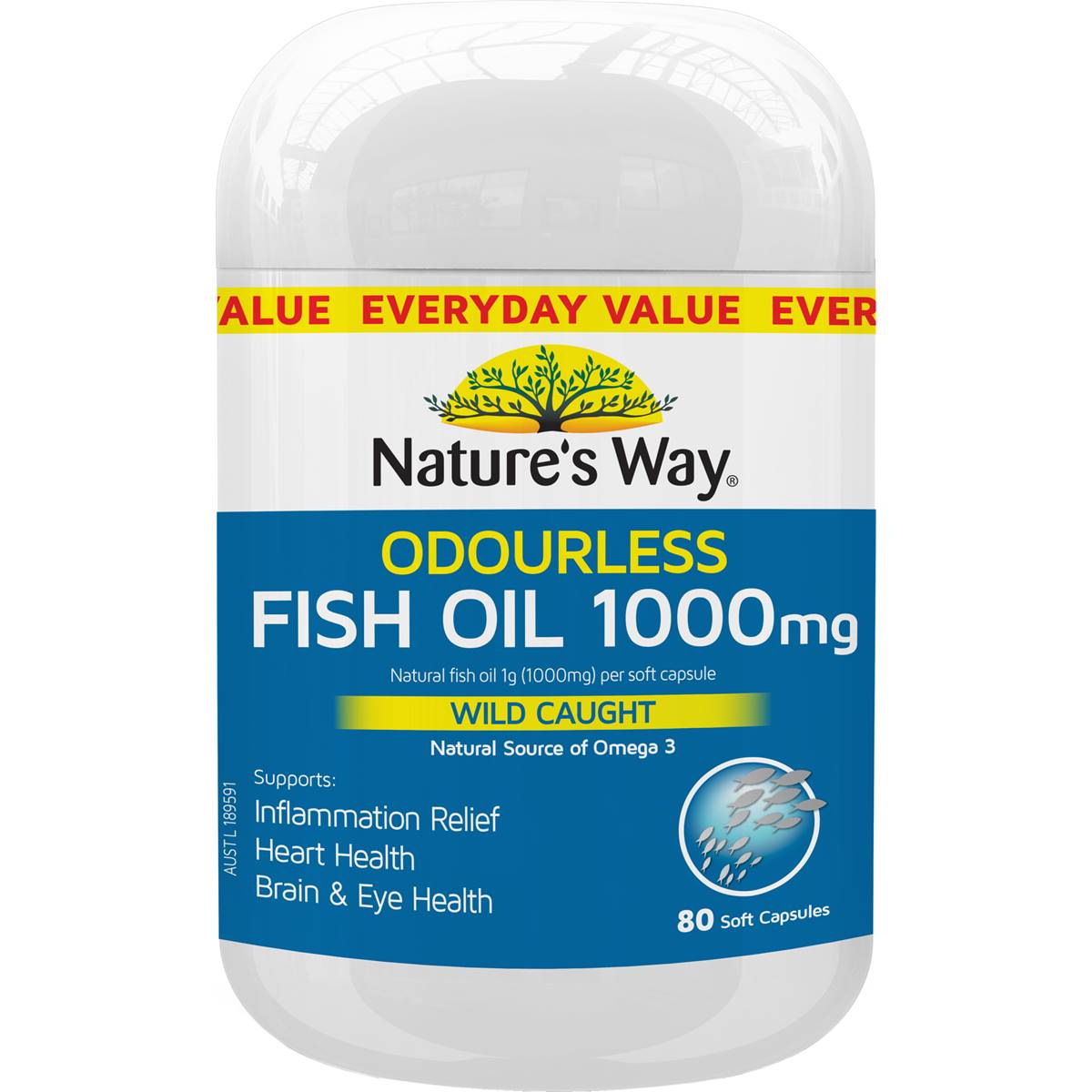 Nature's Way Odourless Fish Oil 1000mg Soft Capsules