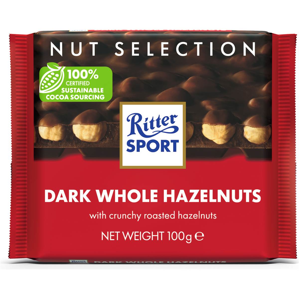 Ritter Sport Dark Whole Hazelnuts Chocolate Block
