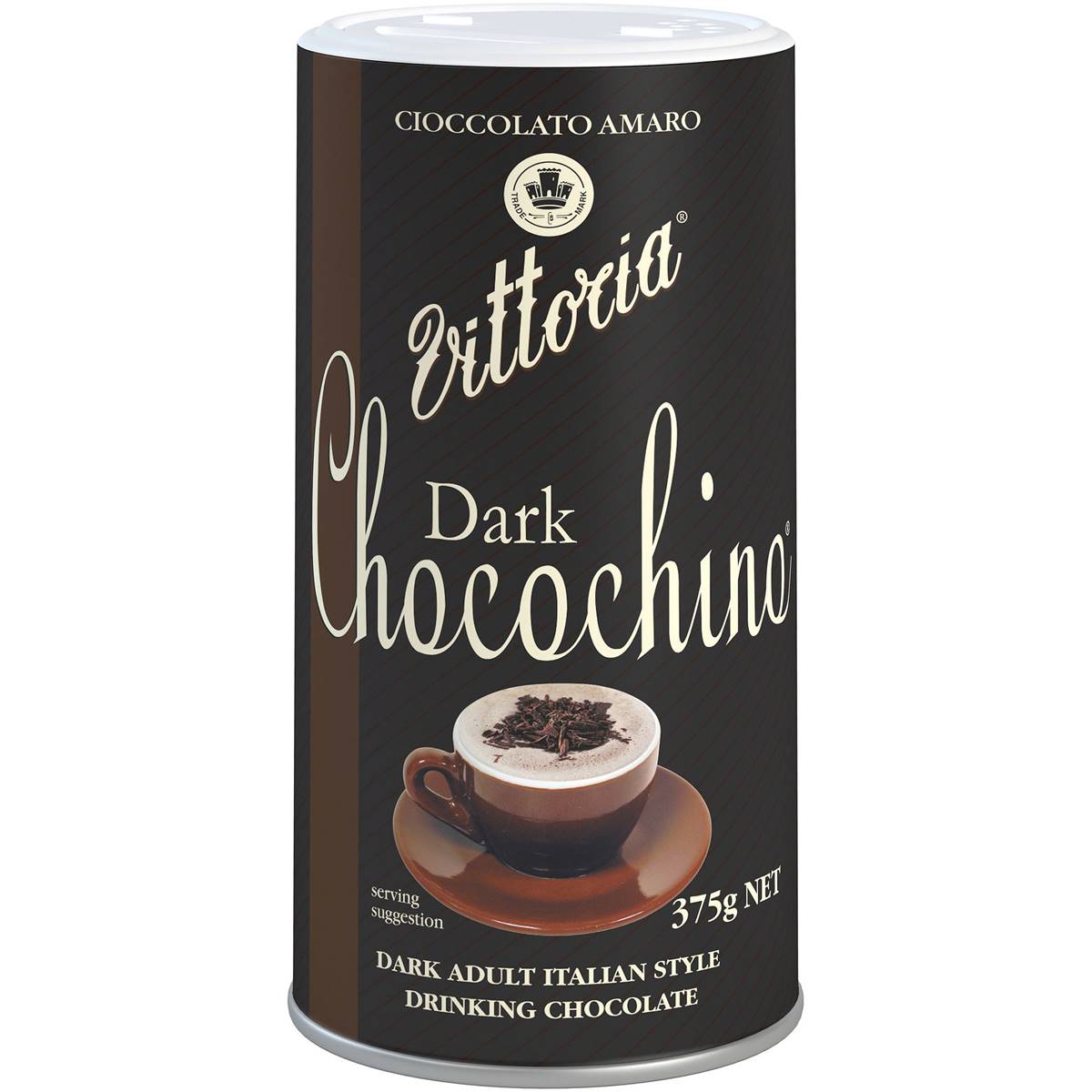 Calories in Vittoria Chocochino Dark Drinking Chocolate