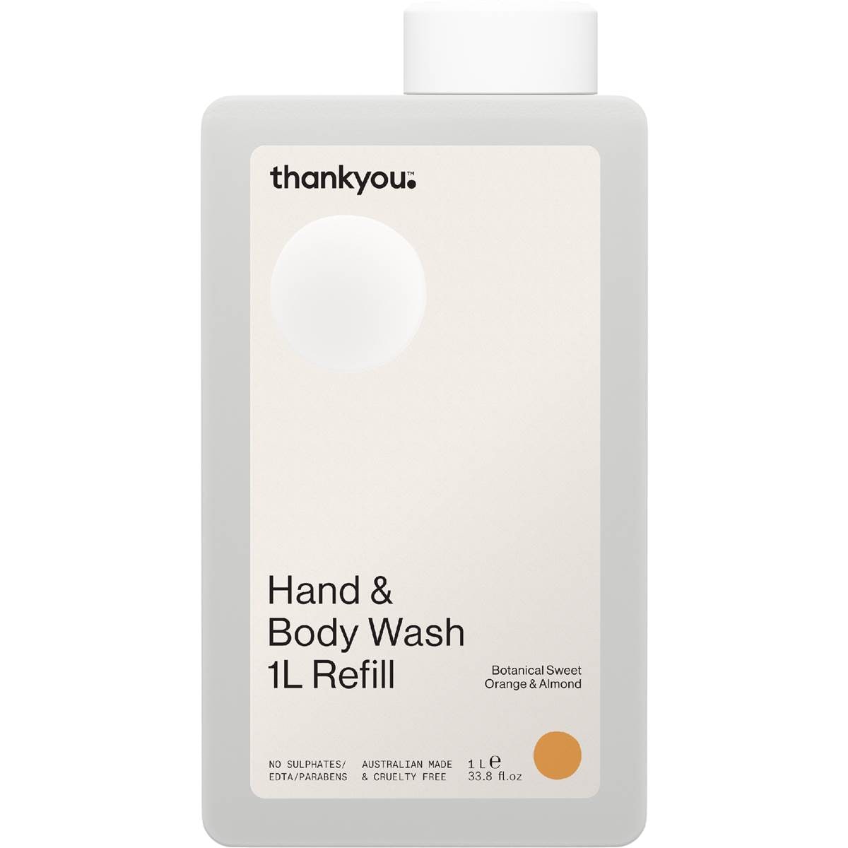 Thankyou. Hand & Body Wash Refill Sweet Orange & Almond 1L