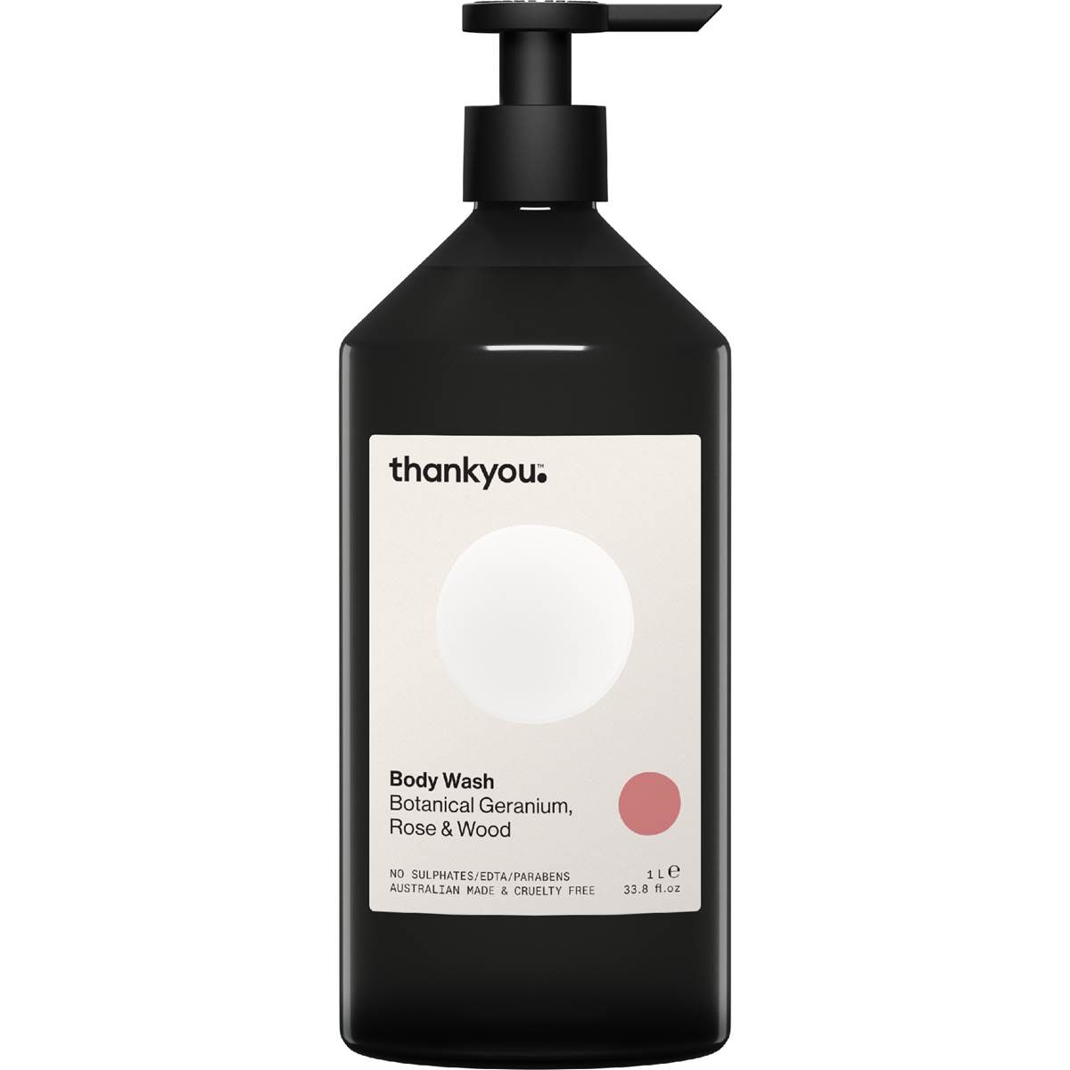 Thankyou. Body Wash Botanical Geranium Rose & Wood Pump 1L