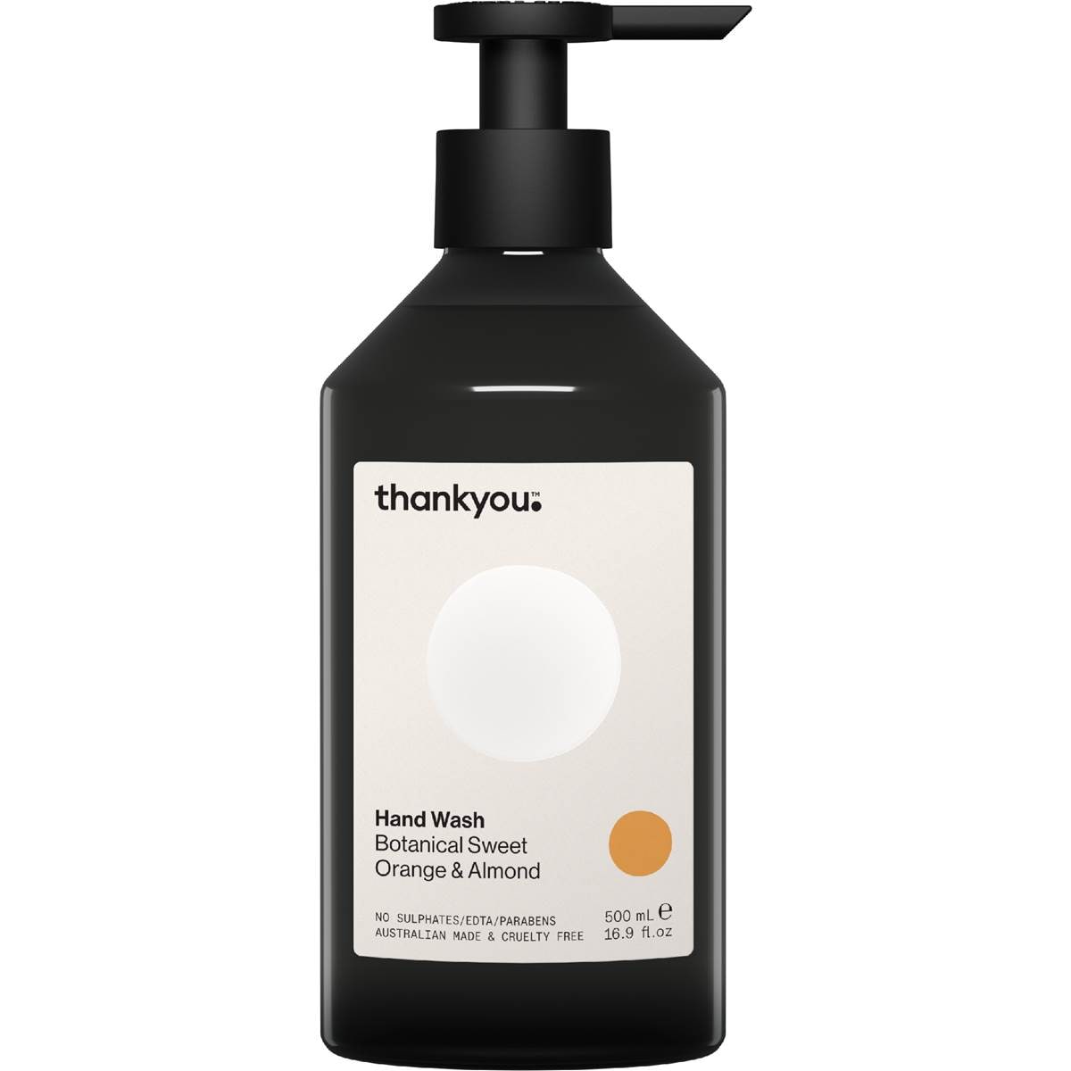 Thankyou. Hand Wash Botanical Sweet Orange & Almond Pump 500mL