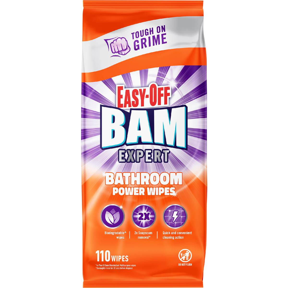 Easy-Off Bam Bathroom Cleaning Wipes 110 pack