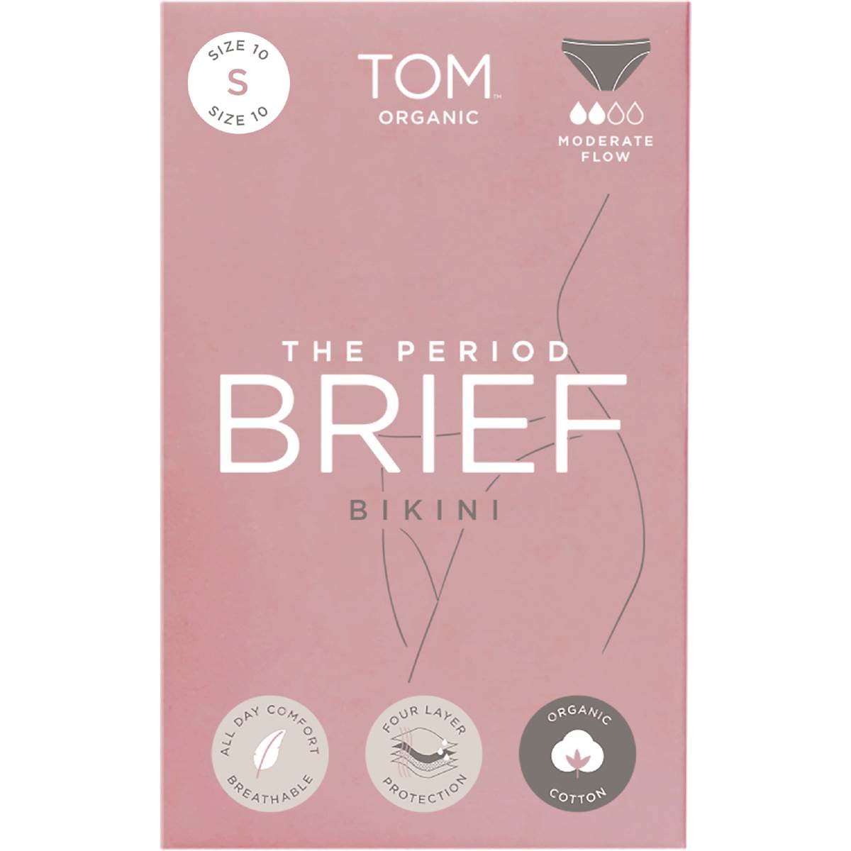 TOM Organic The Period Brief Bikini Moderate Flow Size Small