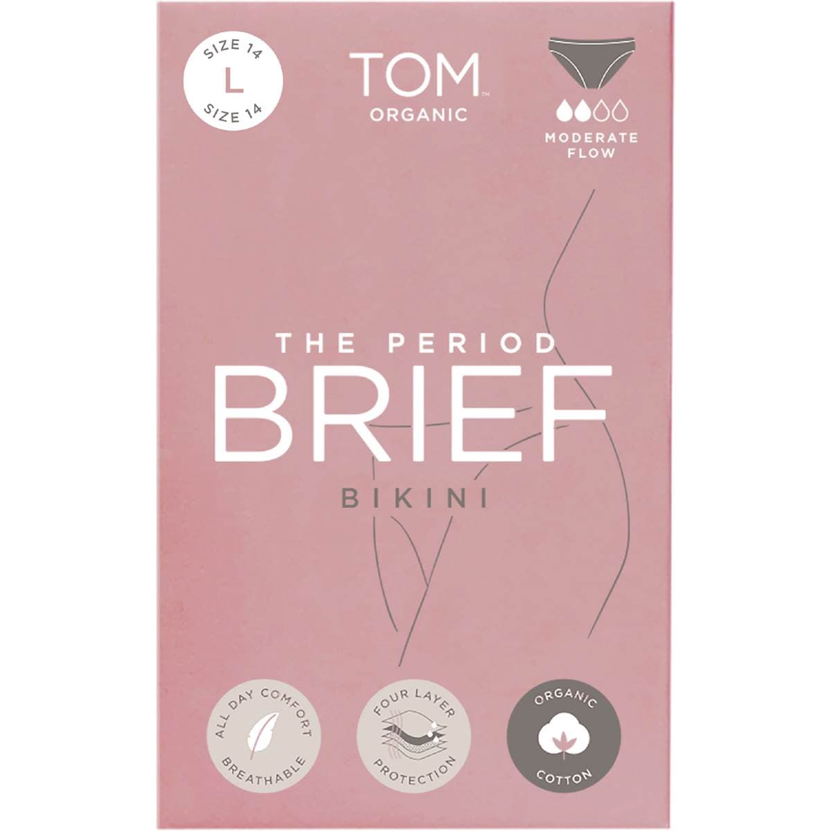 TOM Organic The Period Brief Bikini Moderate Flow Size Large