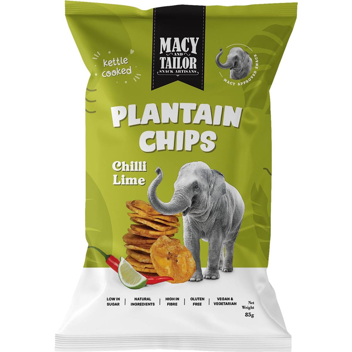 Macy and Tailor Plantain Chips Chilli Lime 85g – Woolworths