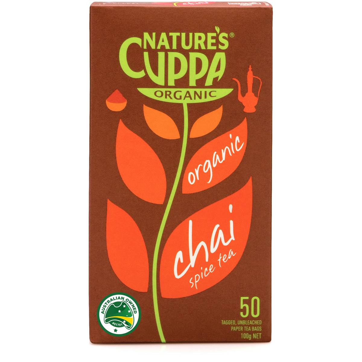 Calories in Nature's Cuppa Organic Spice Chai Tea Bags