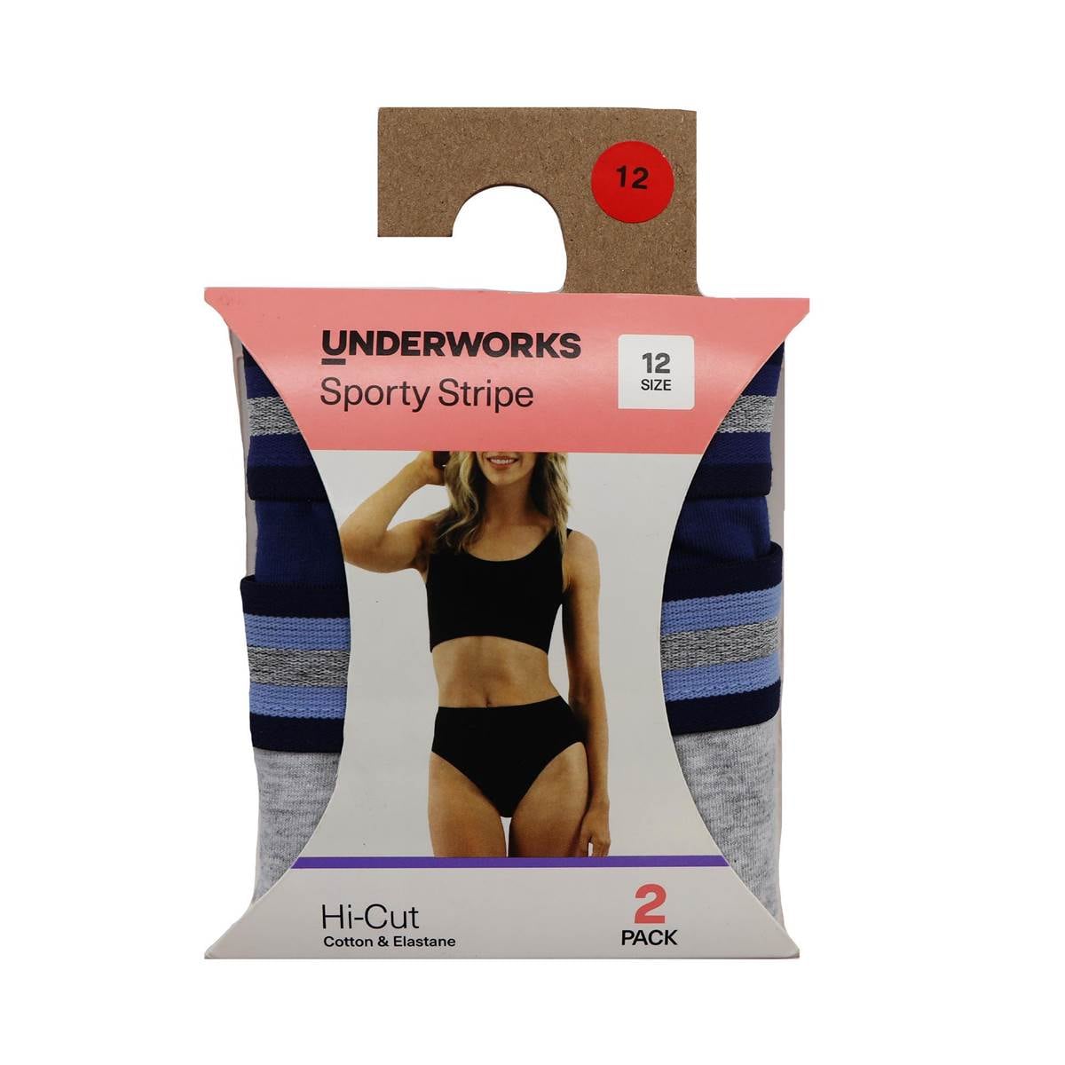 Underworks Sporty Hi Cut Underwear Size 12