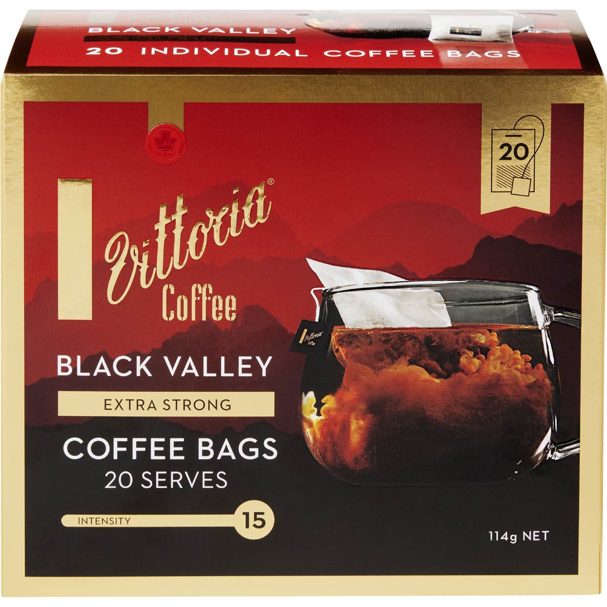 Vittoria Black Valley Coffee Bags Extra Strong
