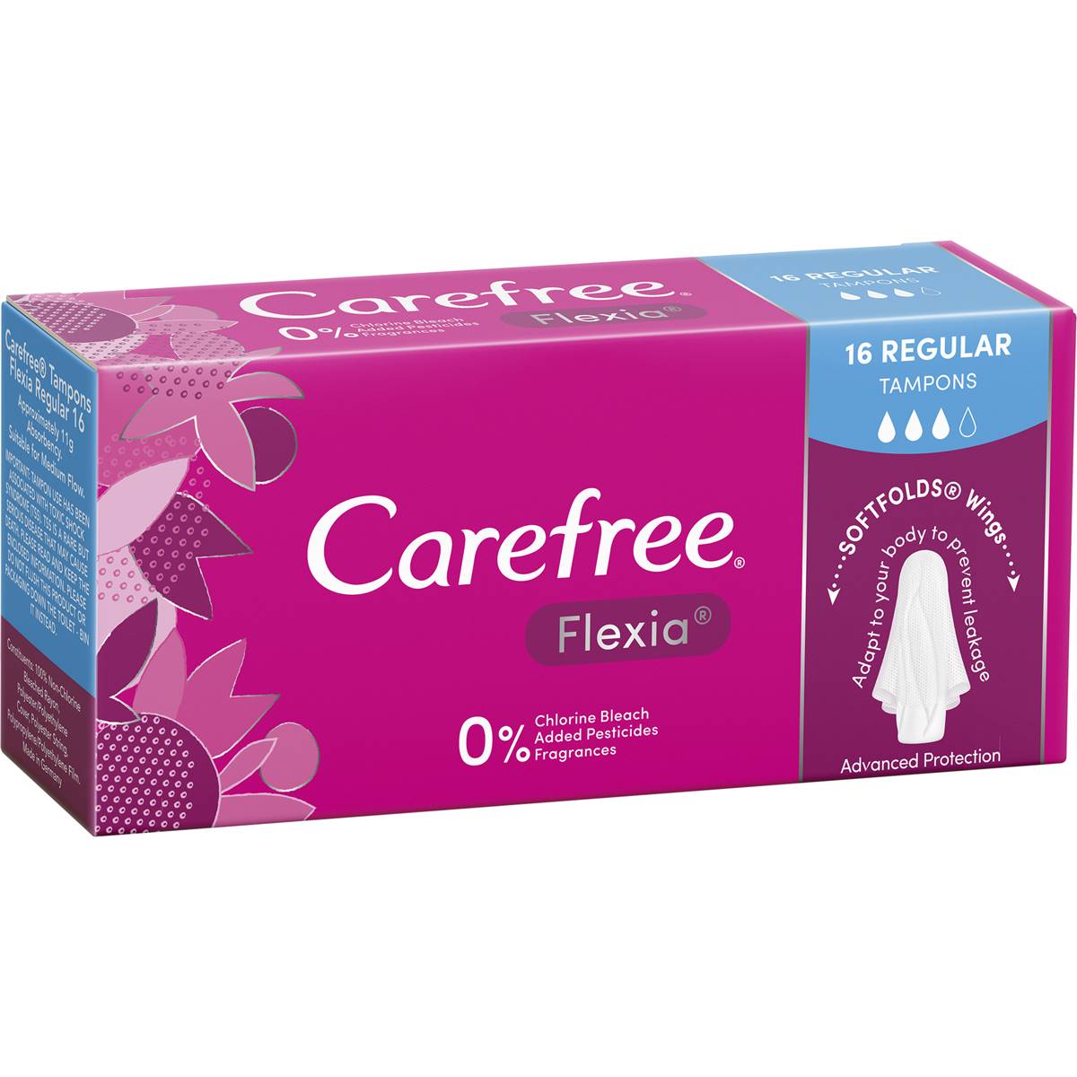 Carefree Flexia Regular Tampons 16 pack