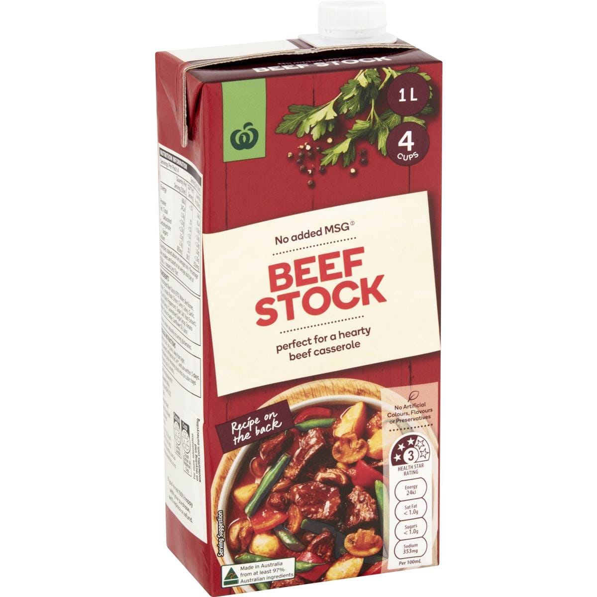 Calories in Woolworths Beef Liquid Stock calcount