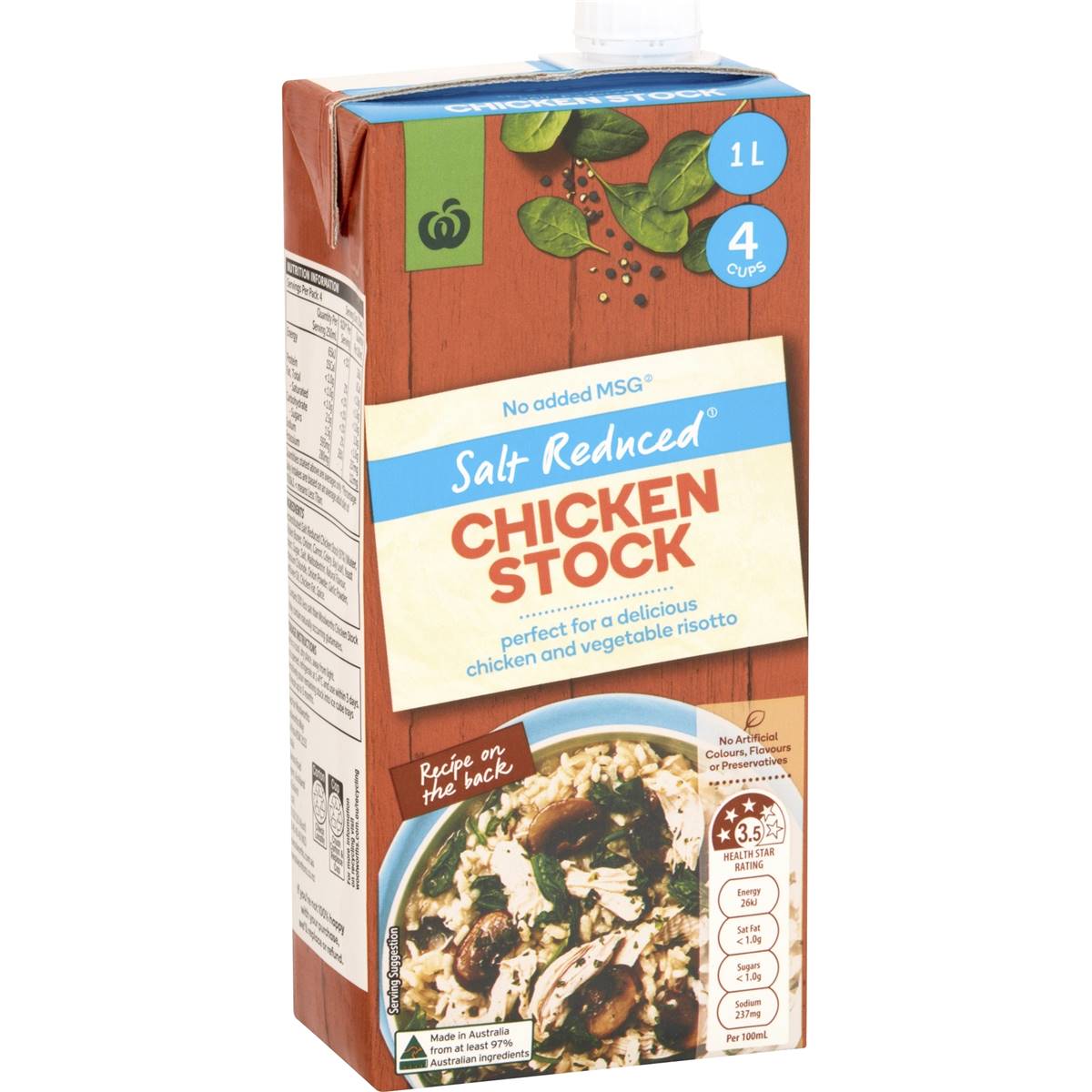 Calories in Woolworths Chicken Liquid Stock Salt Reduced calcount