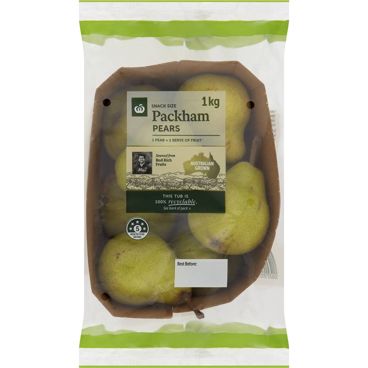 Calories in Woolworths Packham Pear