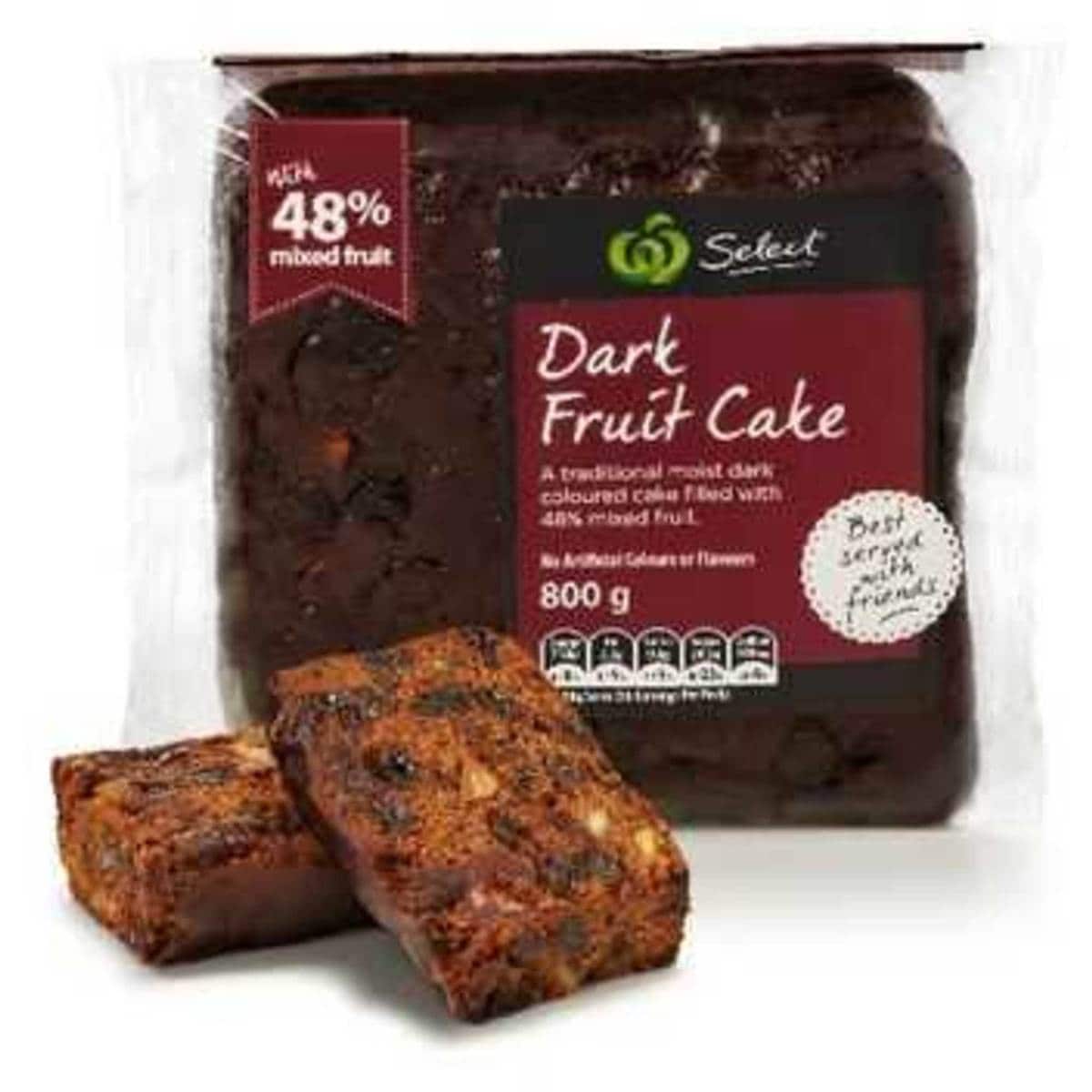 Woolworths Fruit Cake Dark 800g Woolworths