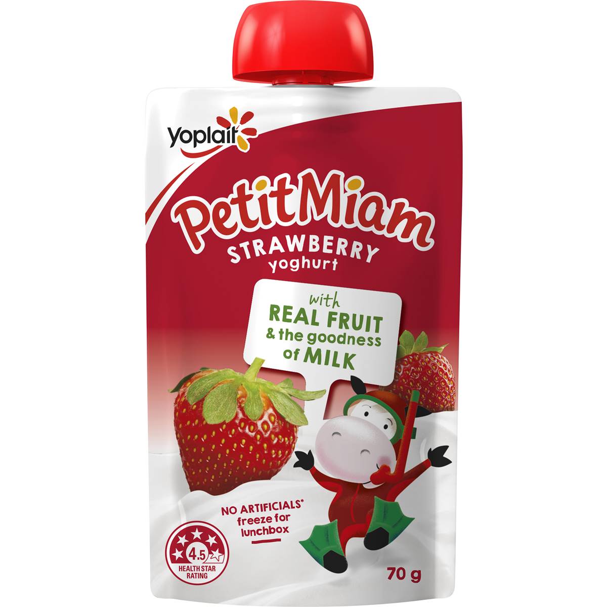 Calories in Yoplait Petit Miam Kids Yoghurt Pouch Strawberry